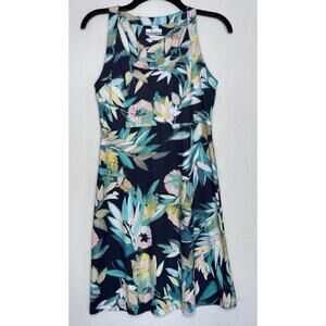 Columbia Floral Athleisure Casual Tank Dress Beachy Sleeveless Activewear XS EUC
